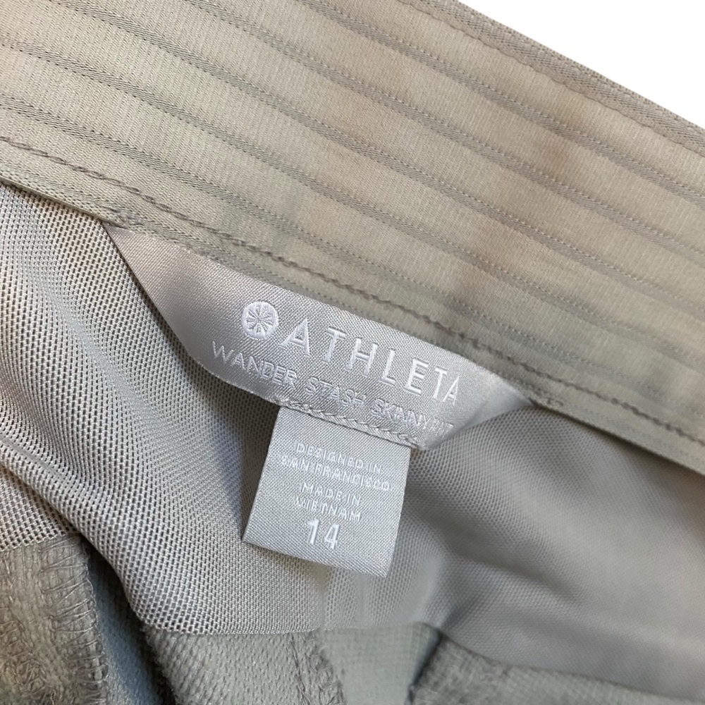 Athleta Beige Tan Neutral Mid Rise Wander Stash Skinny Pant Size 14 - Picture 5 of 7